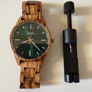 Treehut Dubline Watch in Zebrawood with Green Dial